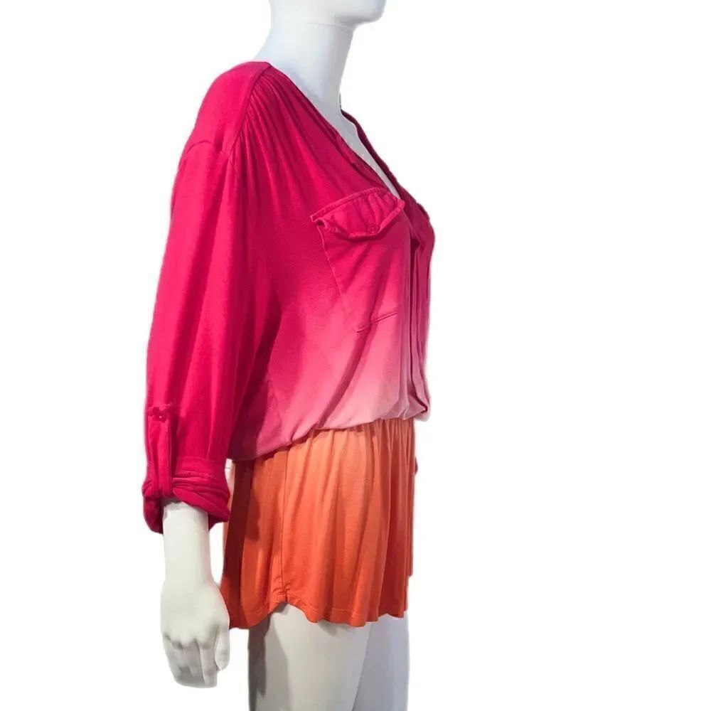Young Fabulous & Broke Malik Roll Sleeve Ombré Romper